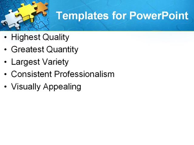 PPT Template - blue, puzzle, business - Text Slide