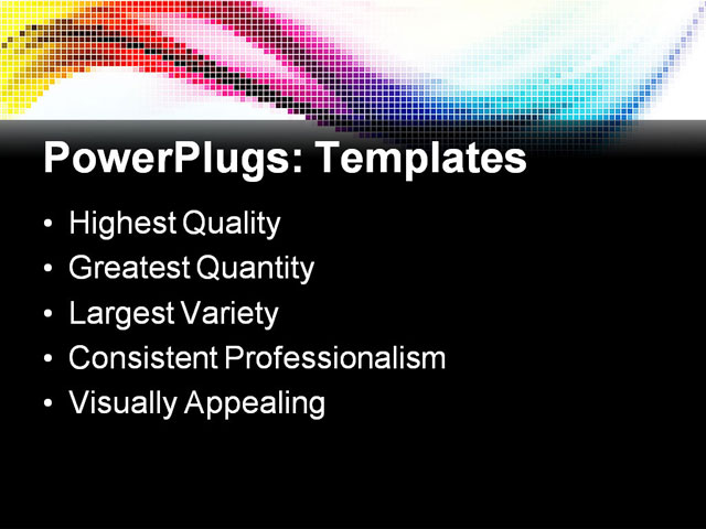 PPT Template - rainbow mosaic, background, colour - Text Slide