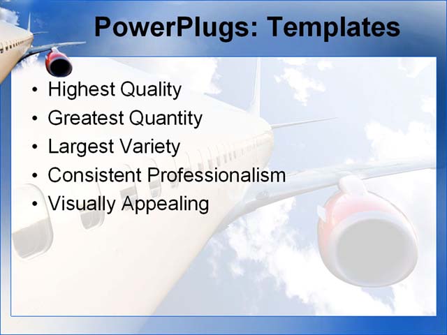 PPT Template - accelerate, aeroplane, air - Text Slide