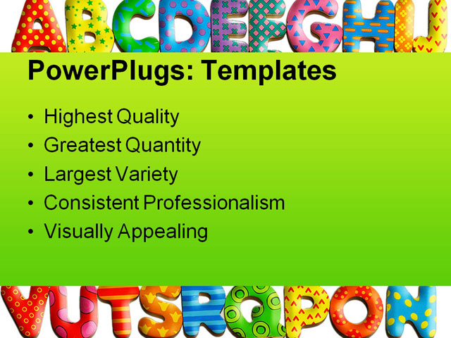 PPT Template - frame, toys letters, abc - Text Slide
