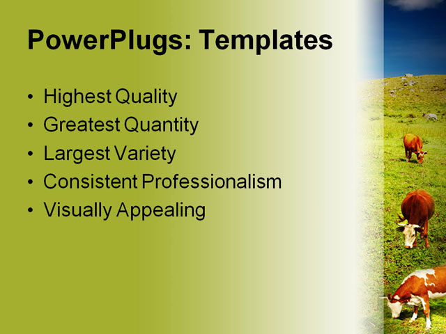 PPT Template - animal, cattle, clouds - Text Slide