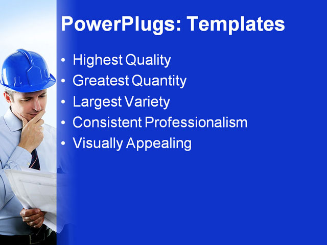 PPT Template - engineer architect, two expertise team plan, hardhat - Text Slide