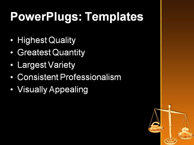 PPT Template - balancing scale, euro, dollar - Text Slide