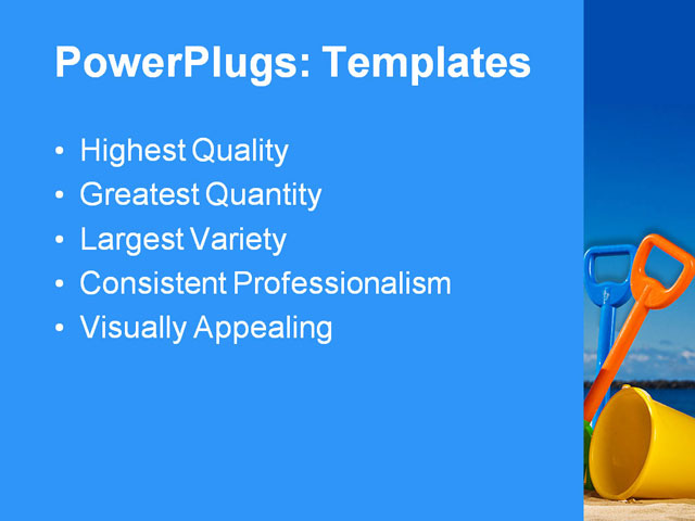 PPT Template - beach ball, beach, boat - Text Slide