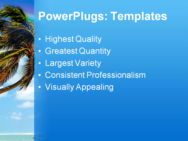 PPT Template - tropical beach, background, beautiful - Text Slide