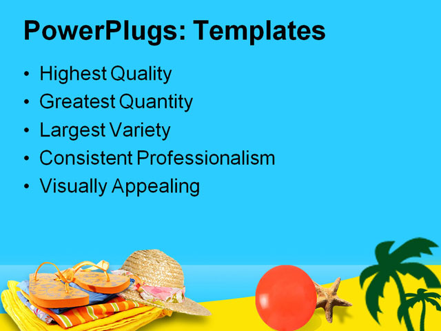 PPT Template - beach clothes, active, background - Text Slide