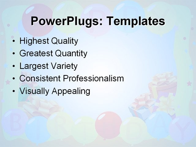 PPT Template - event, birthday, children - Text Slide