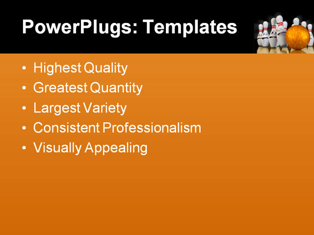 PPT Template - ten pin bowling, activity, alley - Text Slide