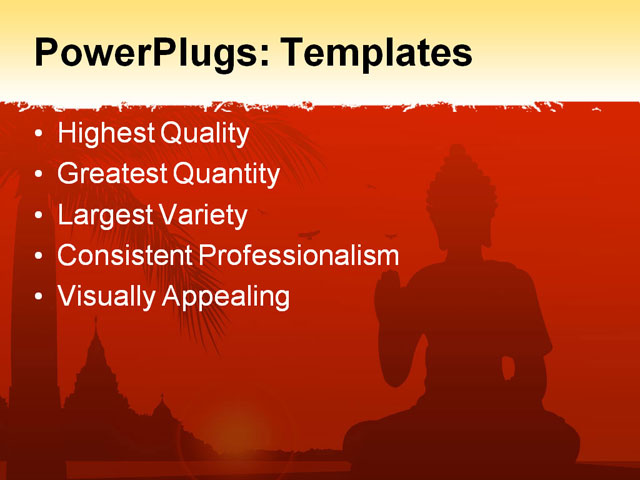 PPT Template - buddha, coconut, dawn - Text Slide