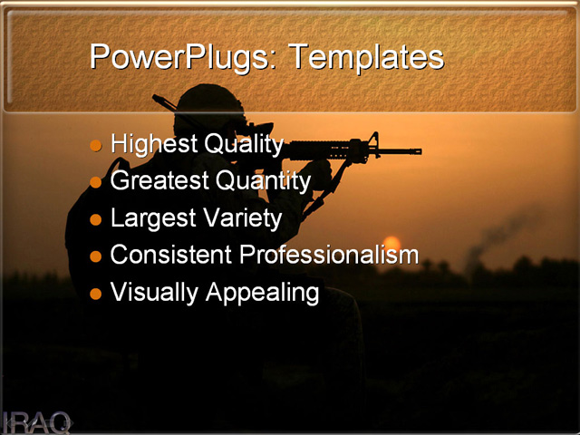 PPT Template - iraq, war, middle east - Text Slide