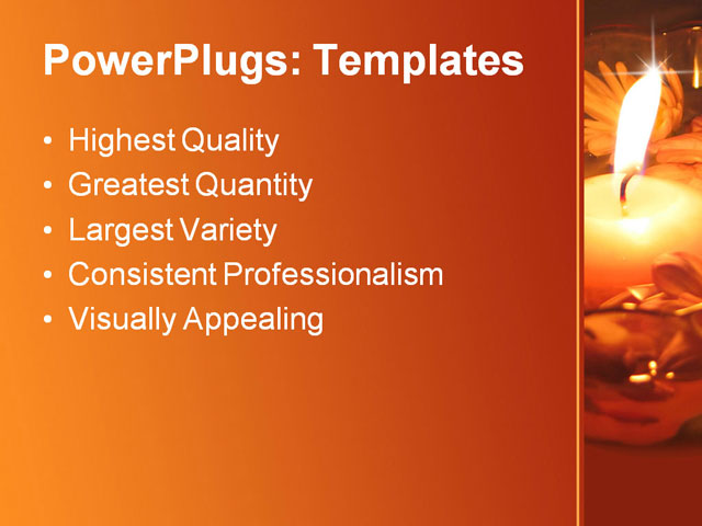 PPT Template - flower candles, candle, flower - Text Slide