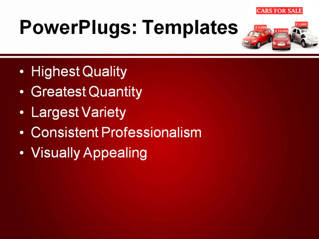 PPT Template - cars, sale, auto - Text Slide