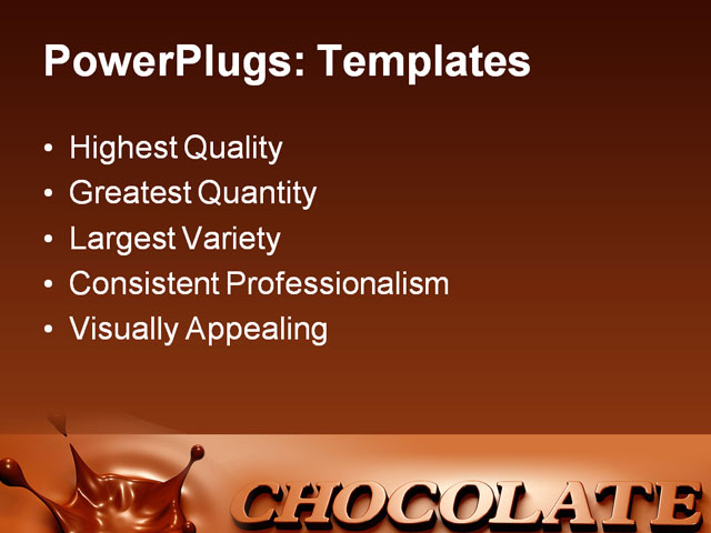PPT Template - chocolate splash, inscription, abstract - Text Slide