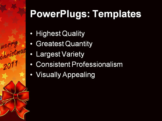 PPT Template - christmas greeting, red bow, abstract - Text Slide