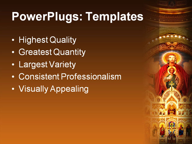 PPT Template - church interior, altar, ancient - Text Slide