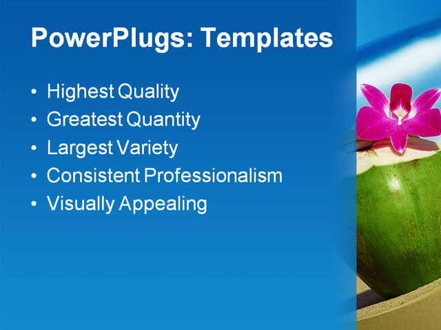 PPT Template - cocktai on sandl, beach, beverage - Text Slide