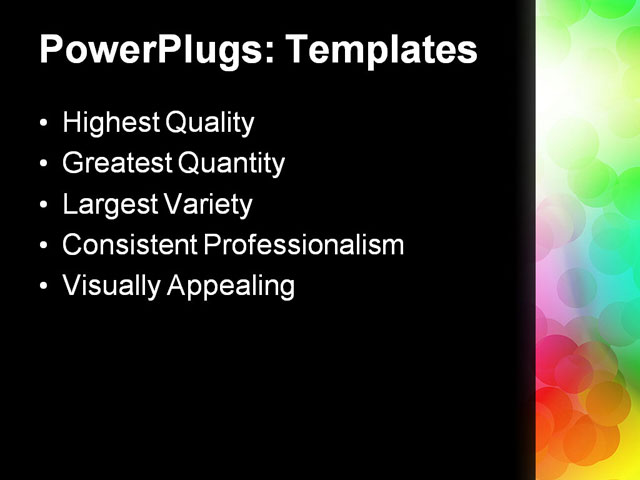 PPT Template - colorful blurred, festive lights, abstract - Text Slide