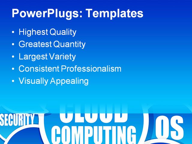PPT Template - cloud computing background, application, background - Text Slide