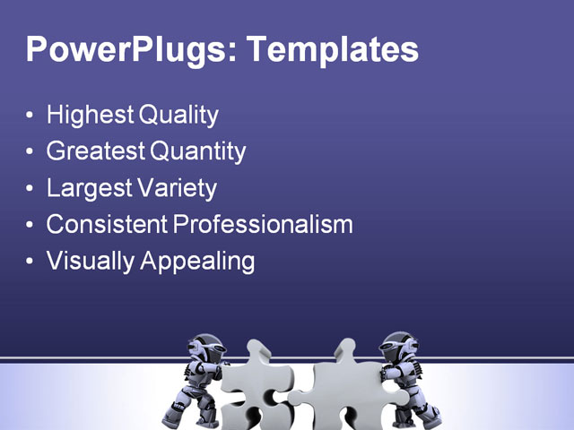 PPT Template - robot solving, jigsaw puzzle, business - Text Slide
