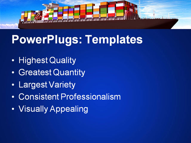 PPT Template - large container ship, antwerp, boat - Text Slide
