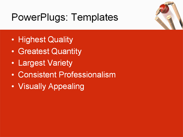 PPT Template - cricket, stumps, knocked - Text Slide