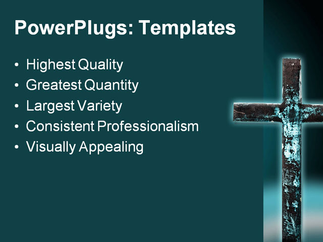 PPT Template - grunge metal cross, awe, background - Text Slide