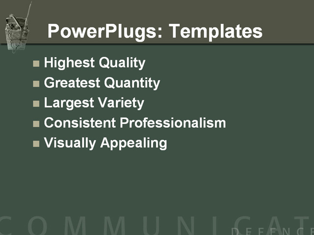 PPT Template - defense, defence, communications - Text Slide