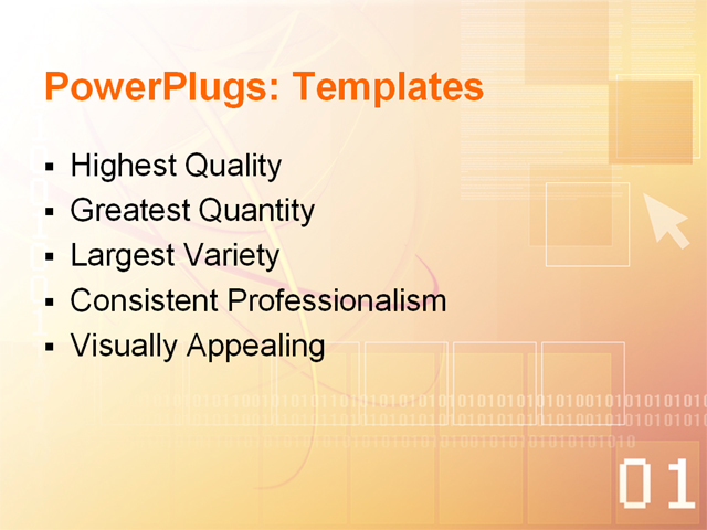 PPT Template - digital, numbers, boxes - Text Slide