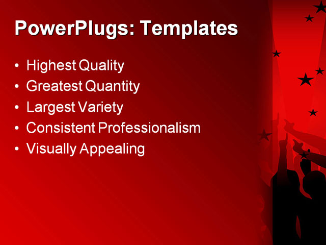 PPT Template - disco dancers, silhouette, abstract - Text Slide