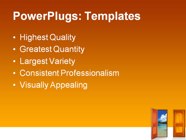 PPT Template - wooden open, close door to beach, air - Text Slide