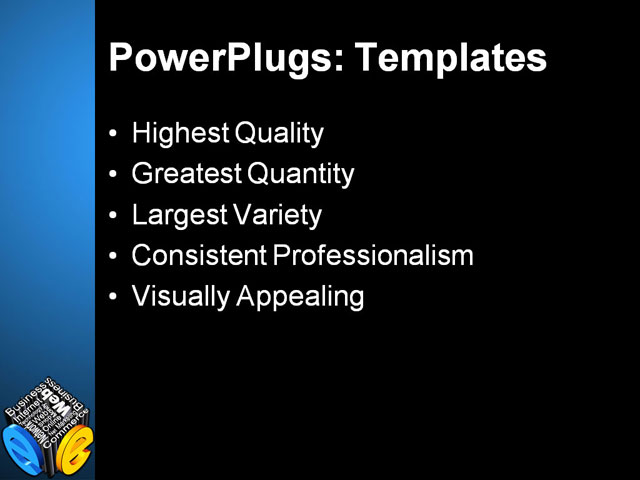 PPT Template - e-business icon, advertising, blue - Text Slide