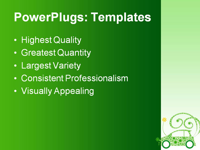 PPT Template - eco friendly car, auto, automobile - Text Slide