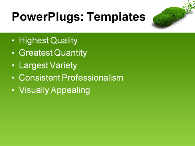 PPT Template - eco-friendly car, air, alternative - Text Slide