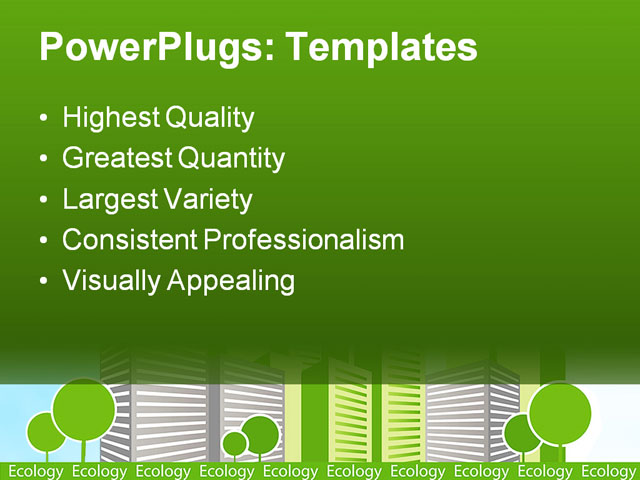 PPT Template - green city, architecture, background - Text Slide