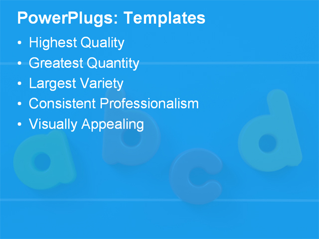 PPT Template - education, letters, blue - Text Slide