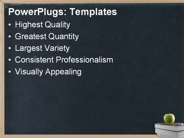 PPT Template - education, books, black board - Text Slide