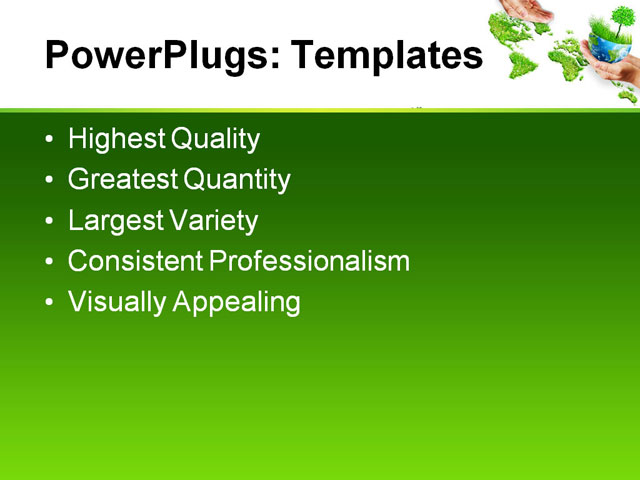 PPT Template - hands holding globe, environmental, energy - Text Slide