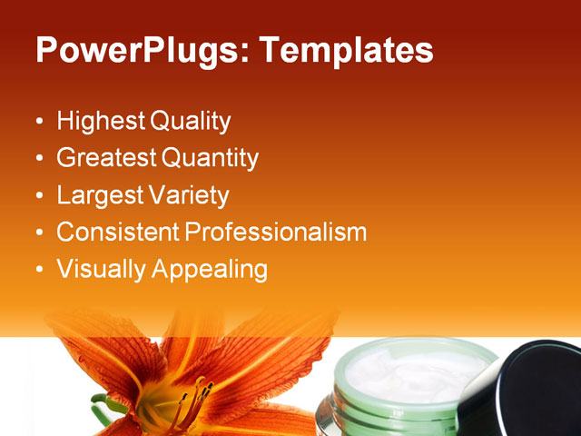 PPT Template - face cream and flower, beauty, blooming - Text Slide