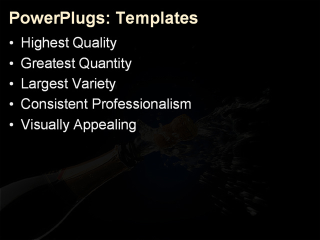 PPT Template - champagne, food, black - Text Slide