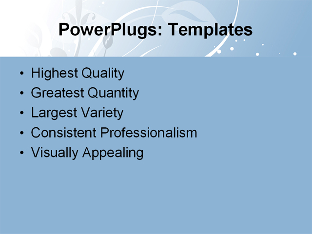 PPT Template - flowers, design, blue - Text Slide