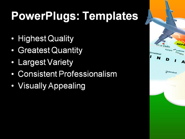 PPT Template - india, map, asia - Text Slide