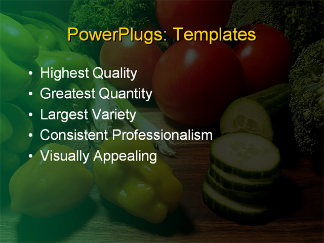 PPT Template - vegetables, greens, food - Text Slide
