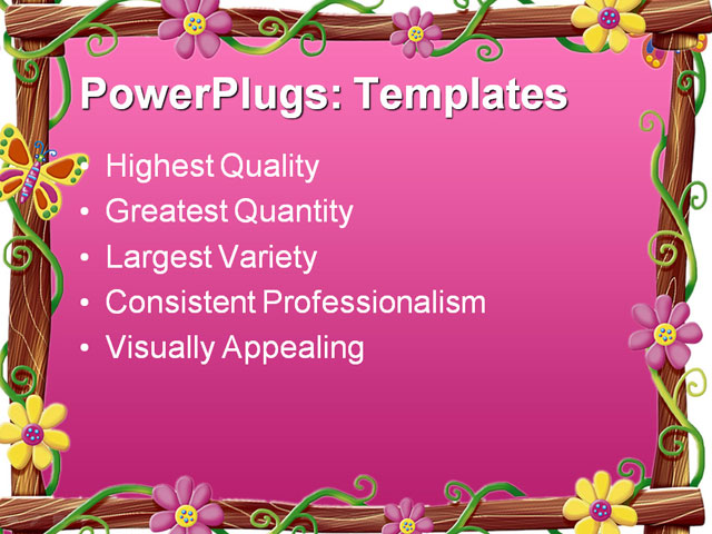 PPT Template - art, butterfly, cartoon - Text Slide