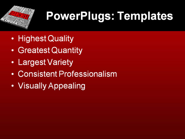 PPT Template - franchise, advertisement, advertising - Text Slide