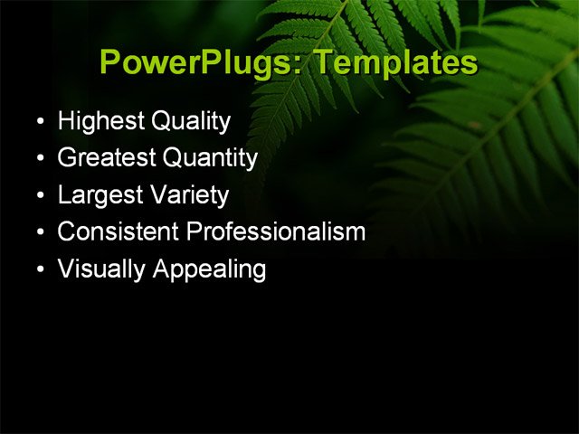 PPT Template - fresh green leaf, nature, background - Text Slide