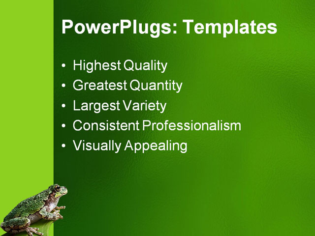 PPT Template - grey tree frog, pokeweed, amphibian - Text Slide