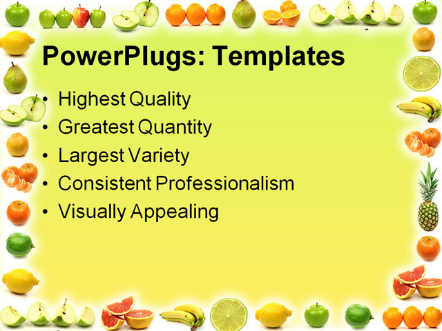 PPT Template - fruit border, apple, assorted - Text Slide