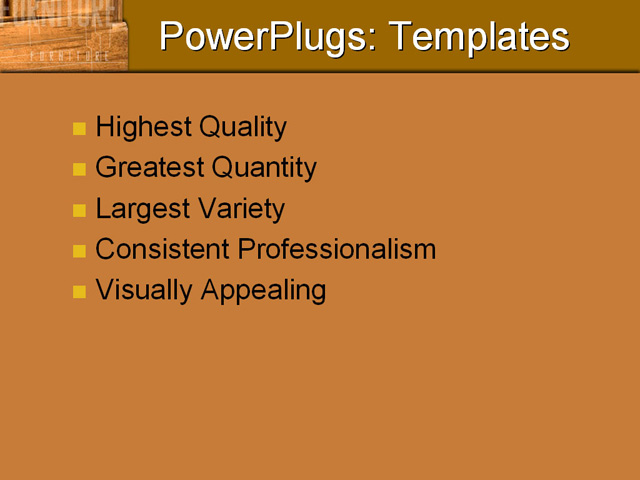 PPT Template - furniture, wood grain, orange - Text Slide