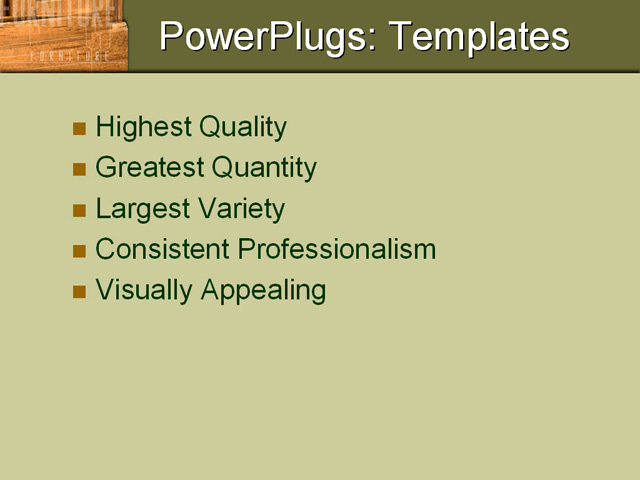 PPT Template - furniture, wood grain, green - Text Slide