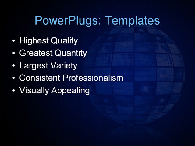 PPT Template - blue futuristic digital tv background, 3d, broadcast - Text Slide